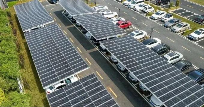 Electric Vehicle Solar Panel Parking Lot With Charging Pile 2 In 1 Charing Solution 3